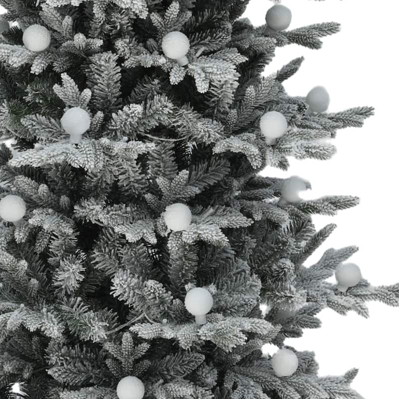 6/7.5 FT Pre-lit Flocked Layered Christmas Tree with Remote Control