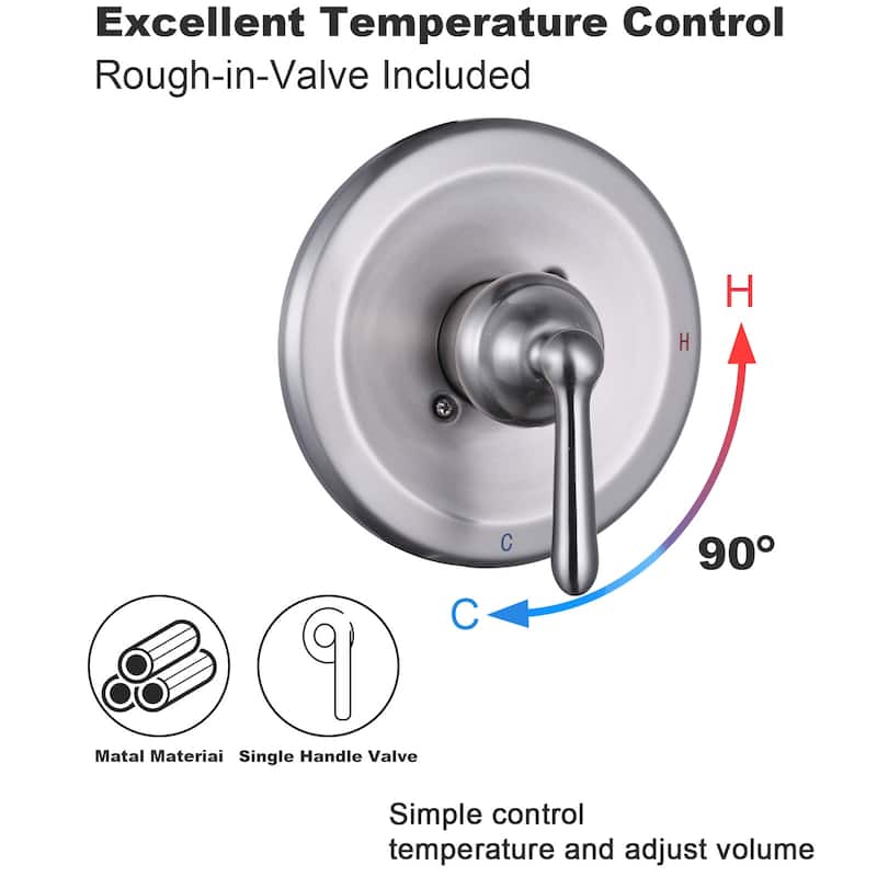 WOWOW Modern Style 4.7-Inch Multi-Function Shower Faucet Set