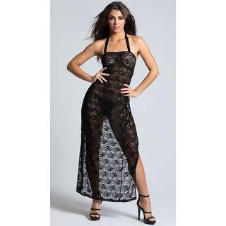 black lingerie gown