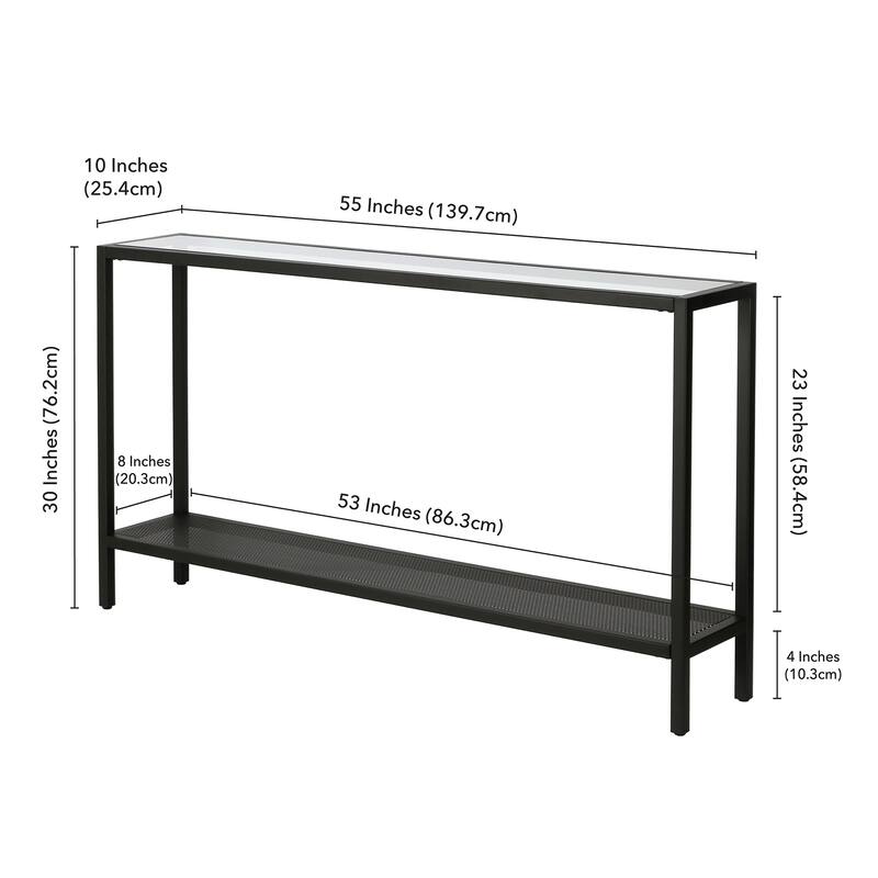 Rigan Modern Metal and Glass Console Table