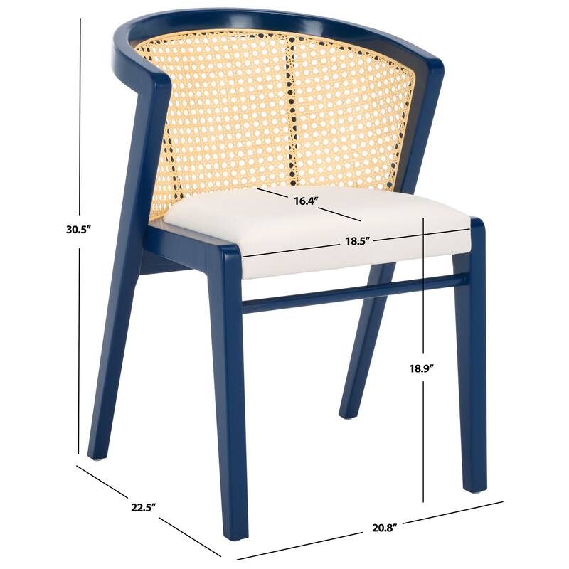 SAFAVIEH Home Edan 19-inch Dining Chair - 21Wx23Dx31H - Navy/White