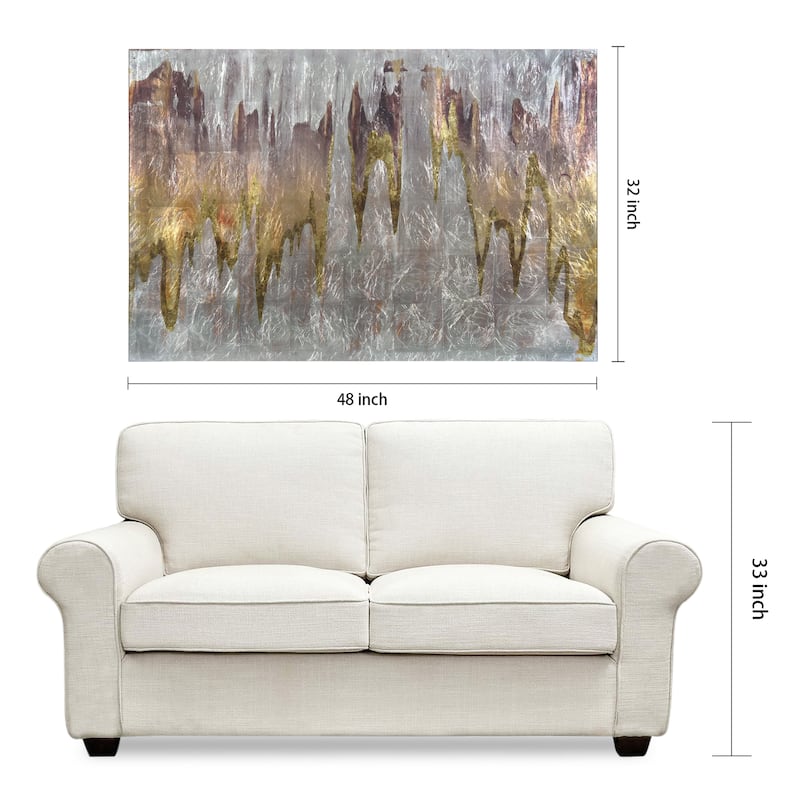 "Infinite White" Reverse Printed Tempered Glass with Silver Leaf