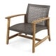preview thumbnail 20 of 37, Hampton Outdoor Wood/Wicker Club Chair (Set of 2) by Christopher Knight Home