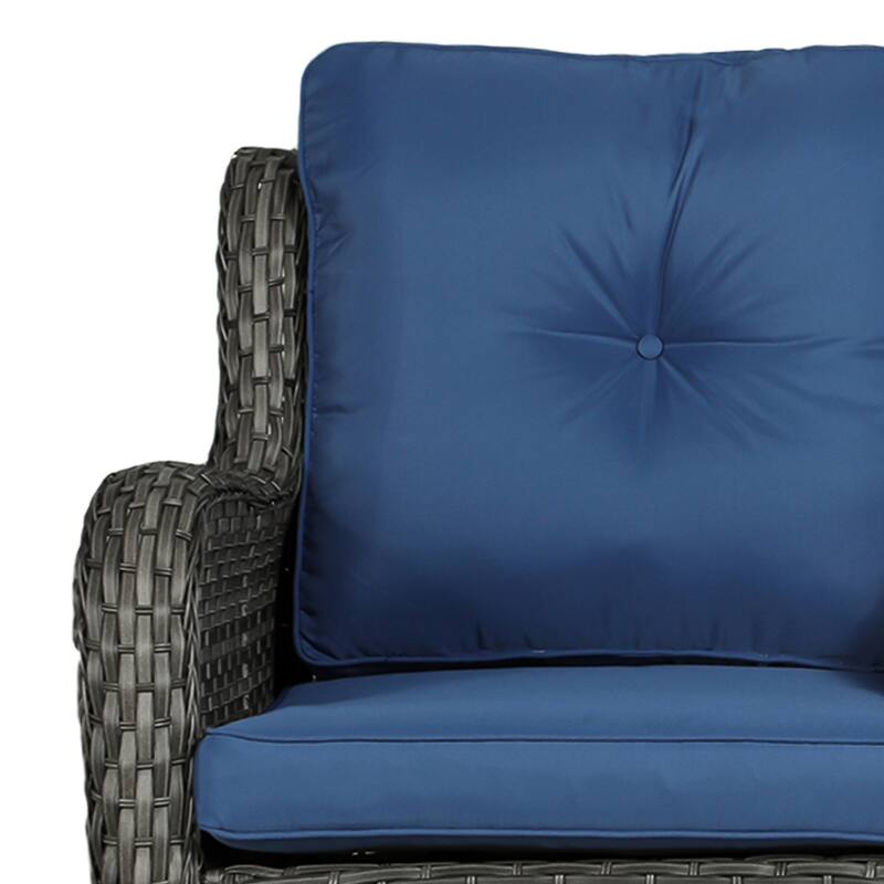 3 Pieces Patio Bistro Set Outdoor Swivel Rocking Chair with Side Table