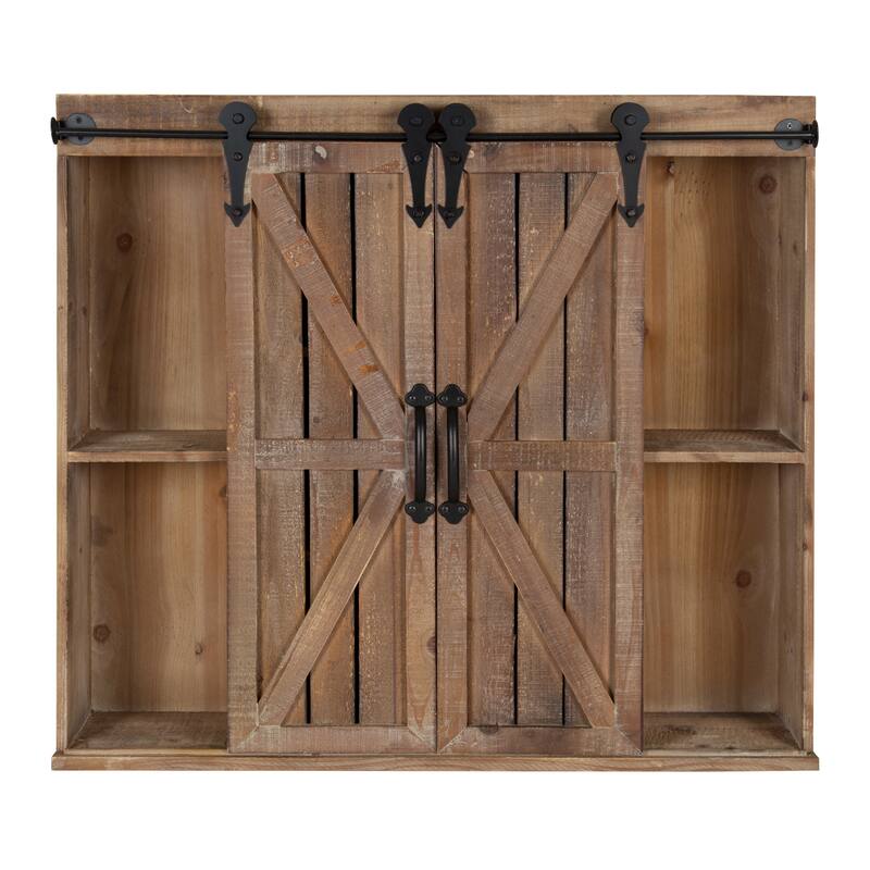 Kate and Laurel Cates Rustic Wood Decorative Cabinet