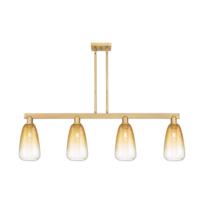 Innovations Lighting 716-4I-8-46 Brookhaven Almond Linear Brookhaven - Brushed Brass / Amber