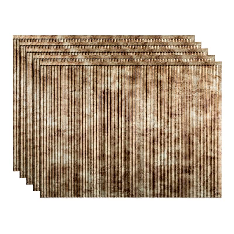 FASÄDE Rib Decorative Vinyl Backsplash Panel - 5 Pack - Bermuda Bronze