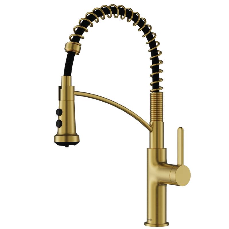 Karran Scottsdale Single Handle Commerical Pull-Down Sprayer Kitchen Faucet - Spot-Free Brushed Gold