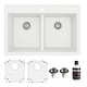 preview thumbnail 25 of 74, Karran 33" Top Mount Double Equal Bowl Quartz Kitchen Sink Kit - 33" x 22" x 9"