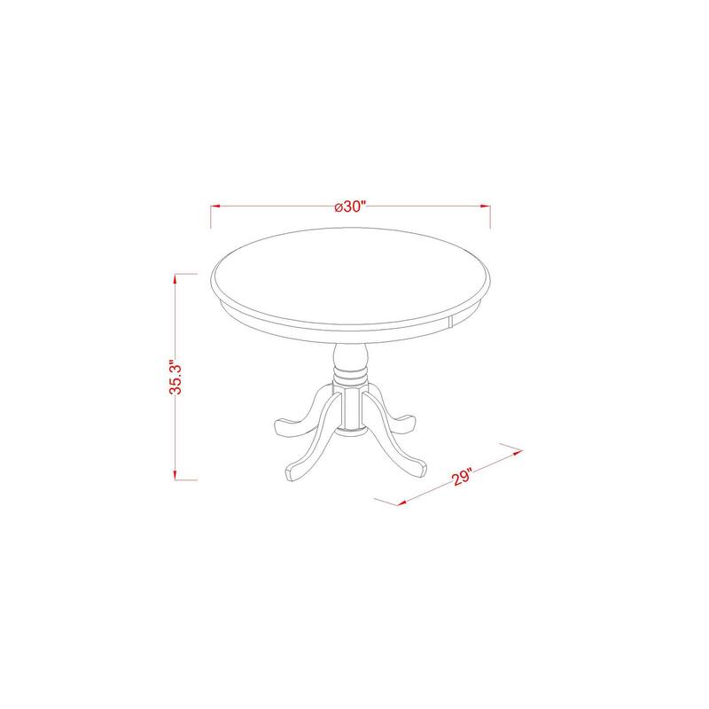 HomeStock 5-Piece Round Black Finish Solid Wood Top Dining table with 4 Chairs with Lattice Back