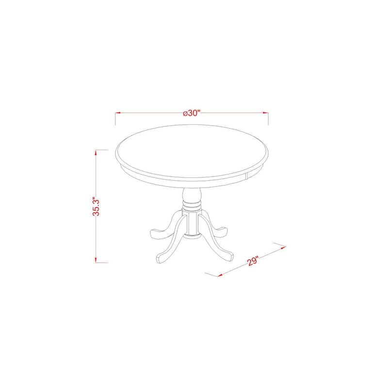 HomeStock 5-Piece Round Mahogany Finish Solid Wood Top Dining table with 4 Chairs with Lattice Back