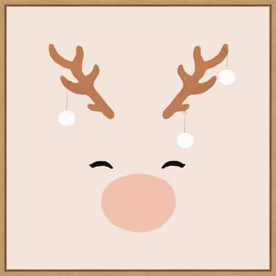 Deer and Baubles by Orara Studio Framed Canvas Wall Art Print
