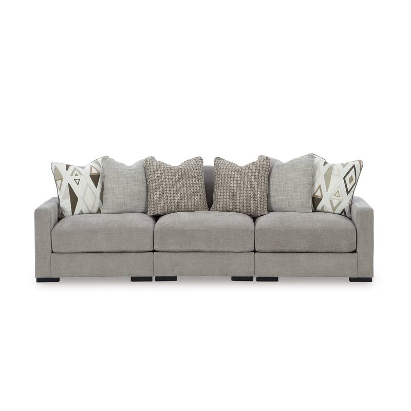 Signature Design by Ashley Aslan Court Gray 3-Piece Sofa Sectional - 109"W x 36"D x 42"H