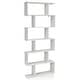 preview thumbnail 1 of 9, Gymax 6 Tier S-Shaped Bookshelf Storage Display Bookcase Decor Z-Shelf - 31.5'' x 9'' x 75'' White