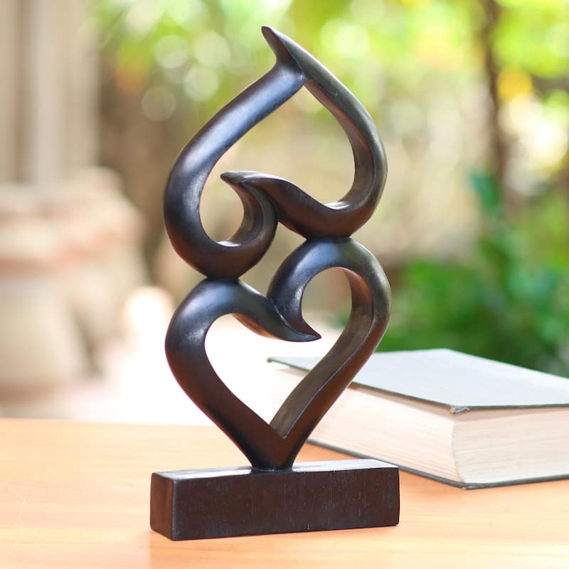 Novica Handmade Double The Love Wood Sculpture