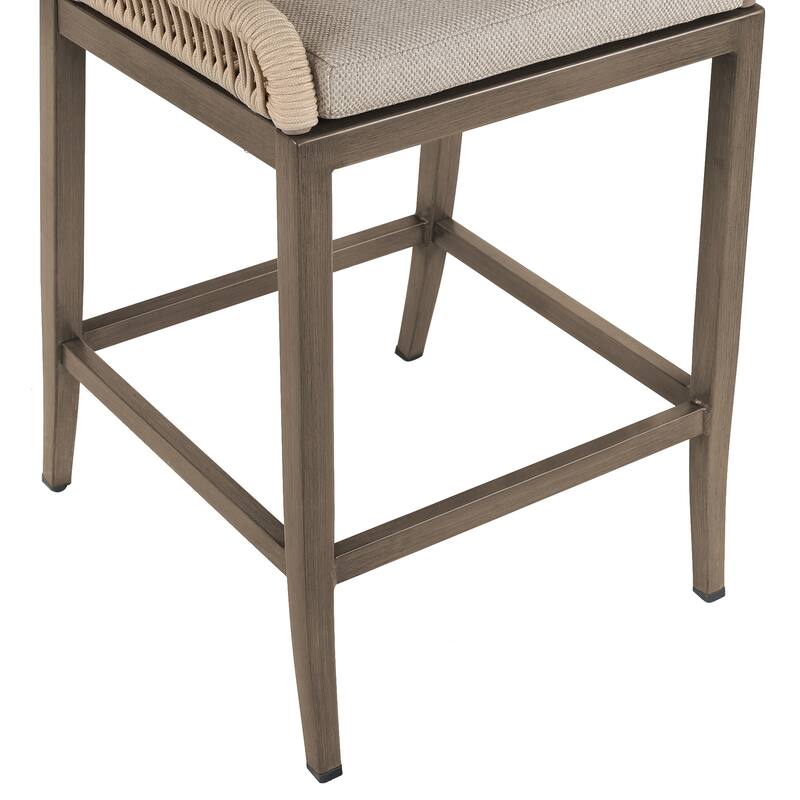 Modern Aluminum Counter Height Bar Stools, Upholstered Counter Stools with Back - 27.5"H