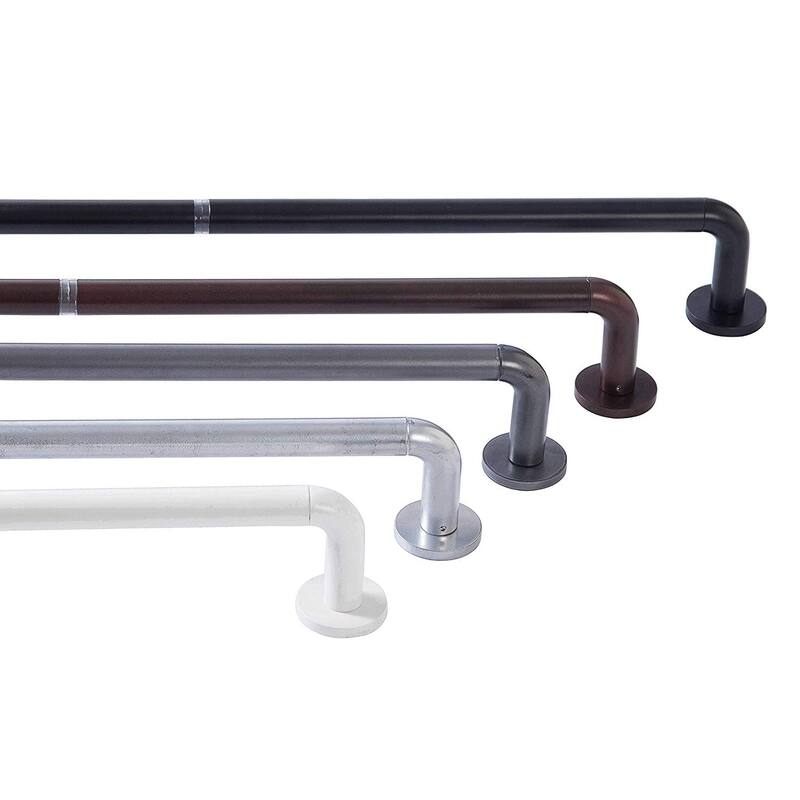 HLC.ME Wrap Around Room Darkening Grommet Curtain Rod - Adjustable Curtain Rod - Sturdy Rustproof Pipe 1" Diameter