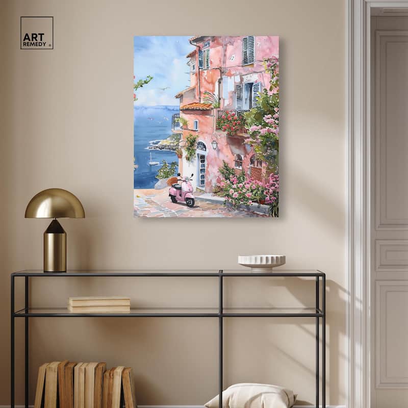 Lush Coastal Villa II Canvas by Art Remedy, Gallery Wrapped
