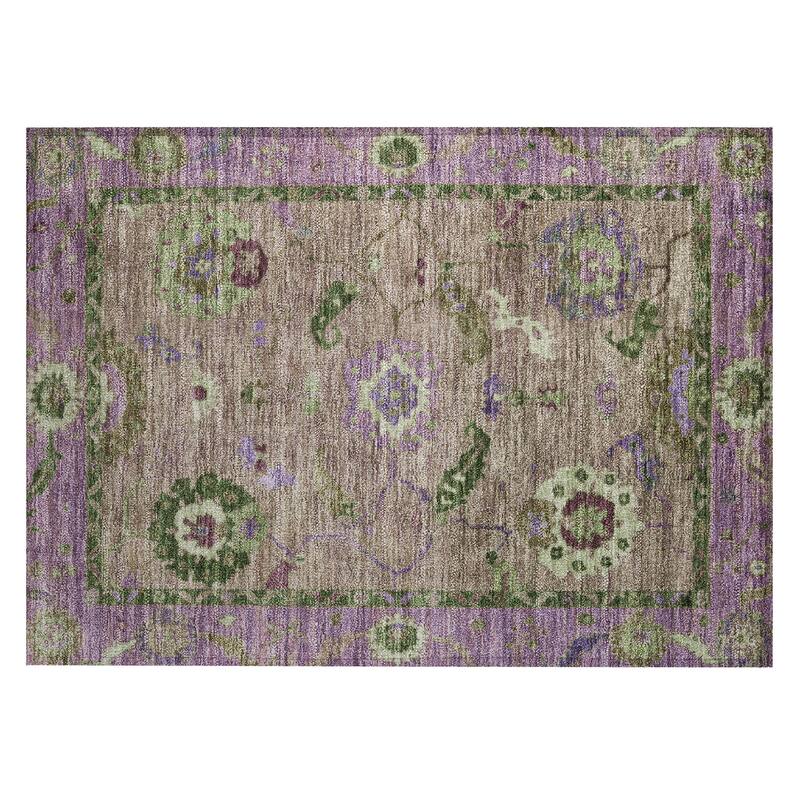 Machine Washable Indoor/ Outdoor Traditional Boho Chantille Rug