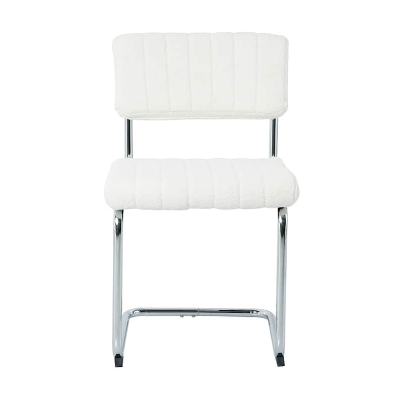 Fabric Light Luxury Dining Chair with Metal Legs(Set of 2) - N/A