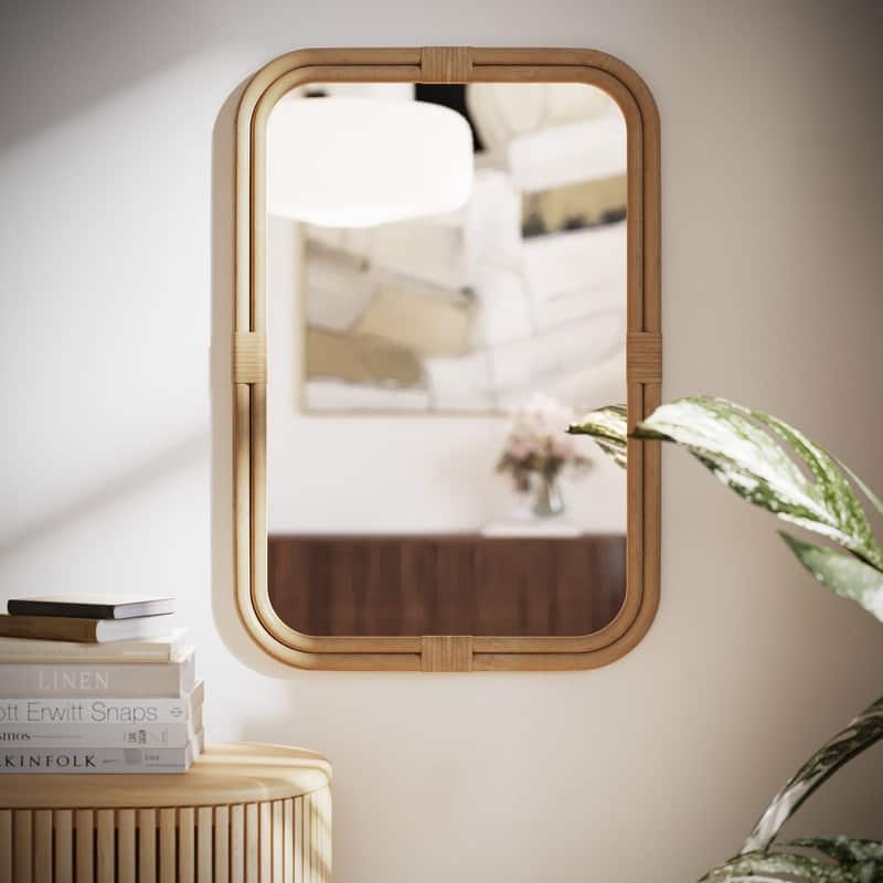 Seren Rectangle Boho Wall Mirror - 32"H x 22"W x 1"D