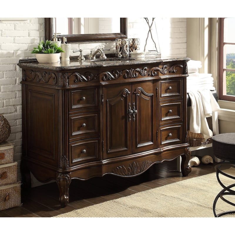 42" Benton Collection Baltic Brown Beckham Bathroom Sink Vanity - Natural Finish - Baltic Brown - Single Vanities