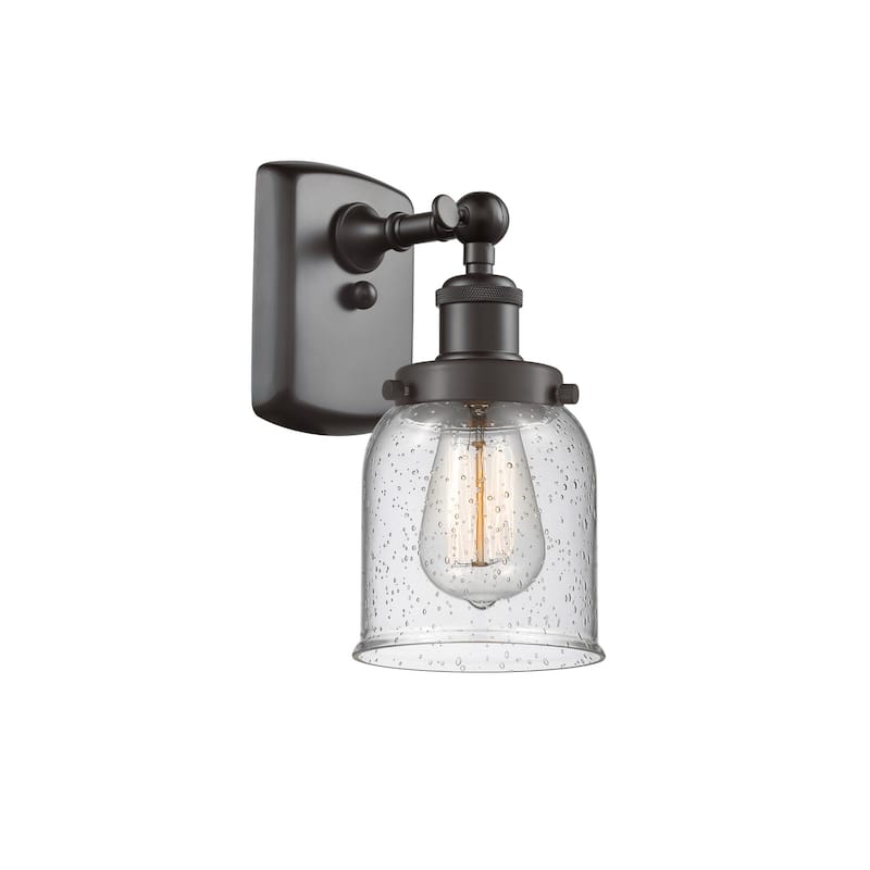Innovations Lighting Small Bell 5" Wide Bathroom Sconce - Oil Rubbed Bronze / Seedy
