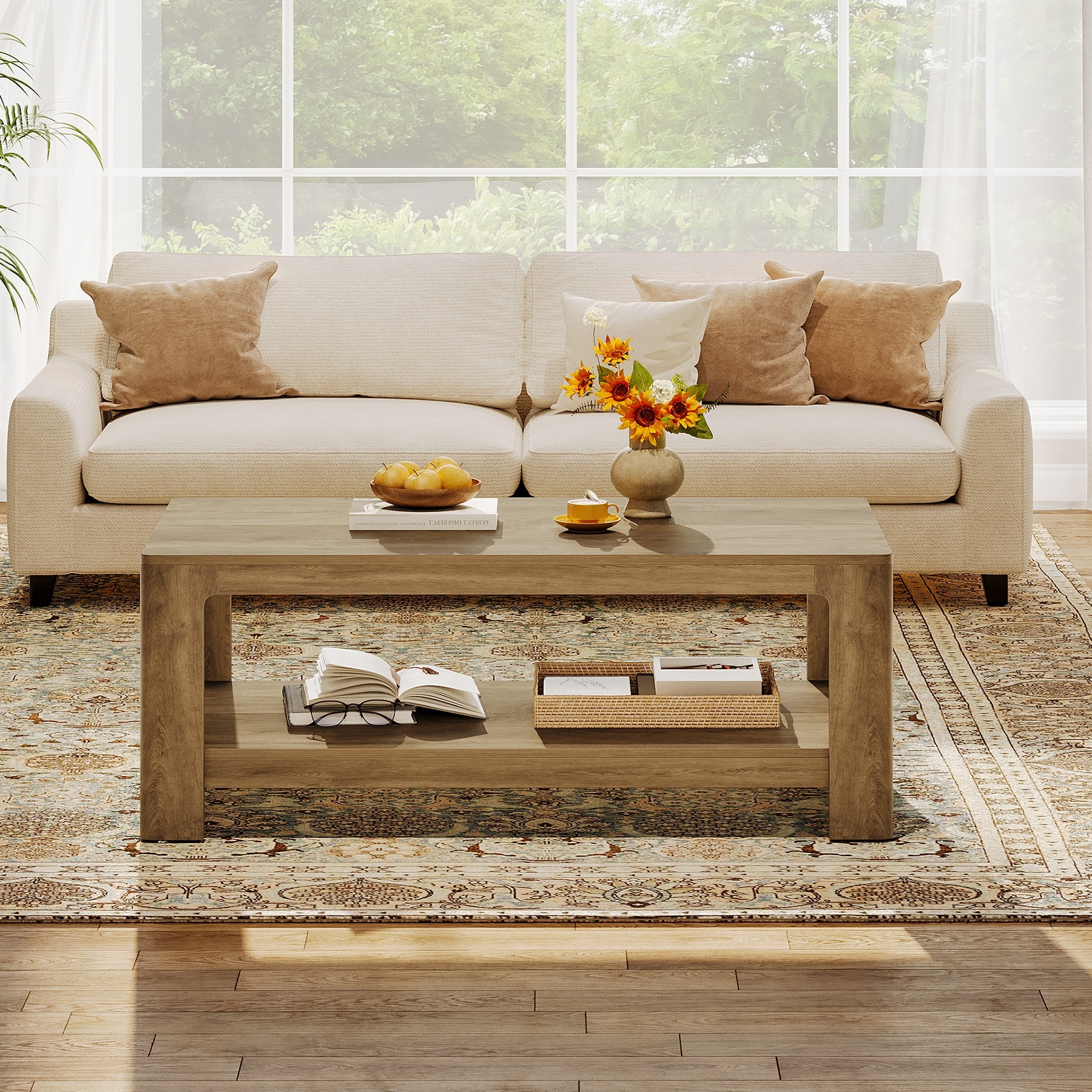 2-Tier Coffee Table for Living Room - Overstock - 43948560