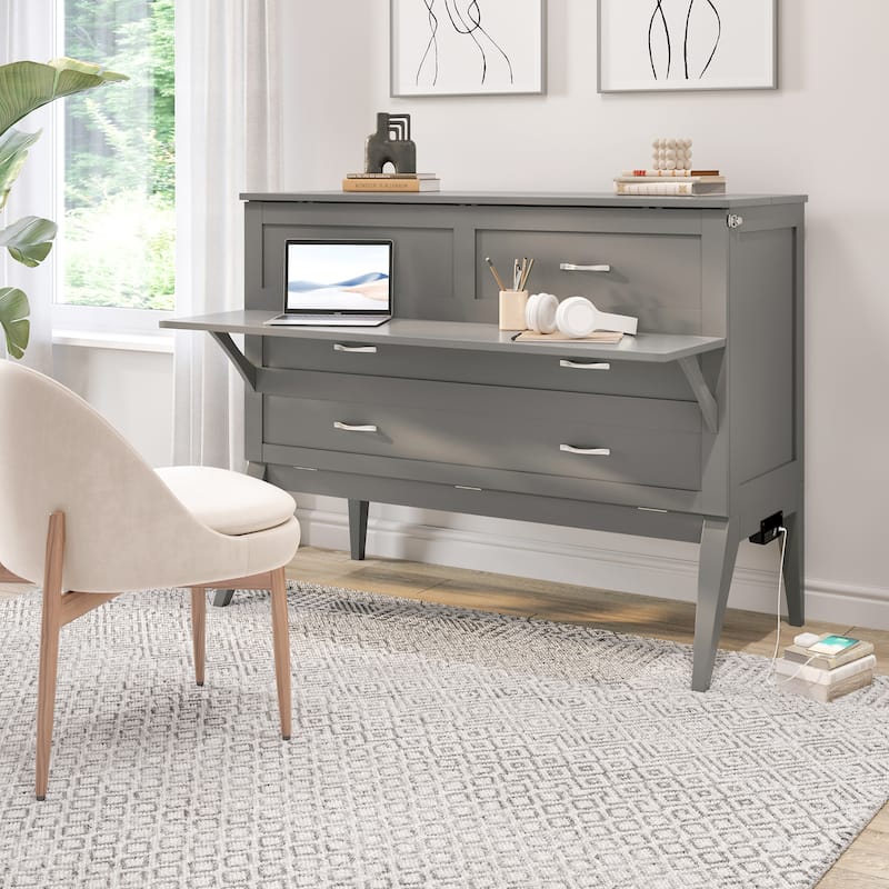 Northampton Full Murphy Bed Desk with Mattress