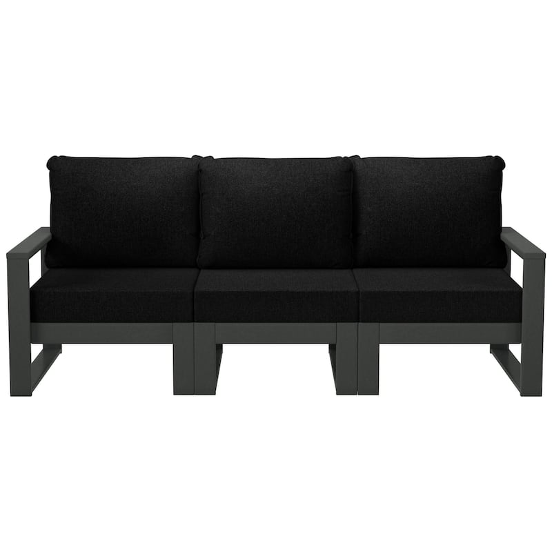 Endless Outdoor Patio Sofa with Gray Frame - Gray/Black