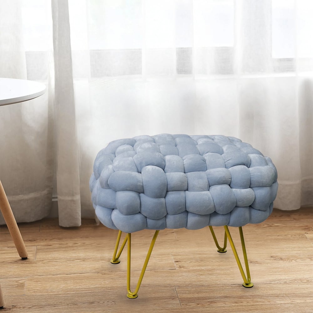 Velvet Pouf Stool 27"x20"x20"