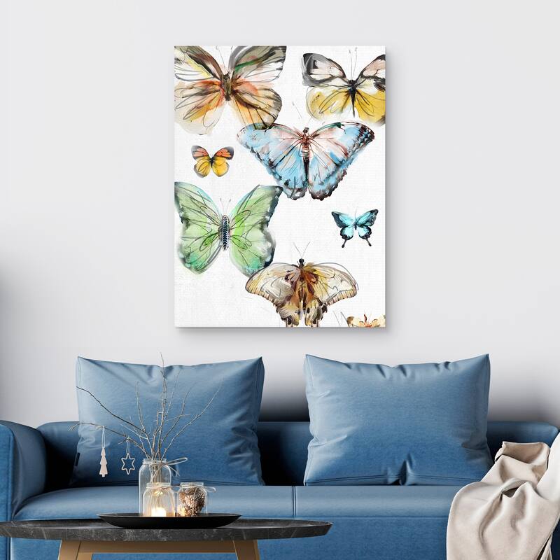 Les Papillons 1 by Studio Arts Canvas Art Print