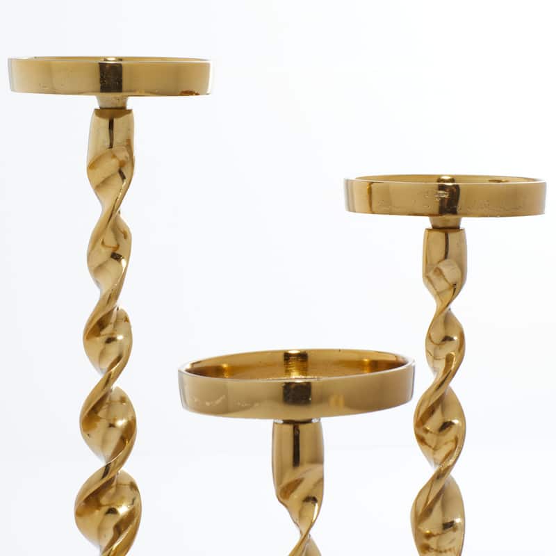 Gold or Silver Coastal Candle Holder (Set of 3) - S/3 S/3 19", 17", 14"H