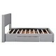 preview thumbnail 9 of 15, Full Size Upholstered Platform Bed with Headboard,Storage Drawers in Footboard