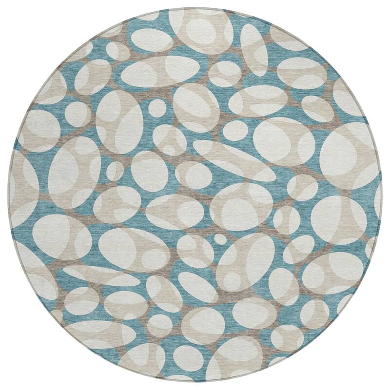 Machine Washable Indoor/ Outdoor Contemporary Saline Chantille Rug