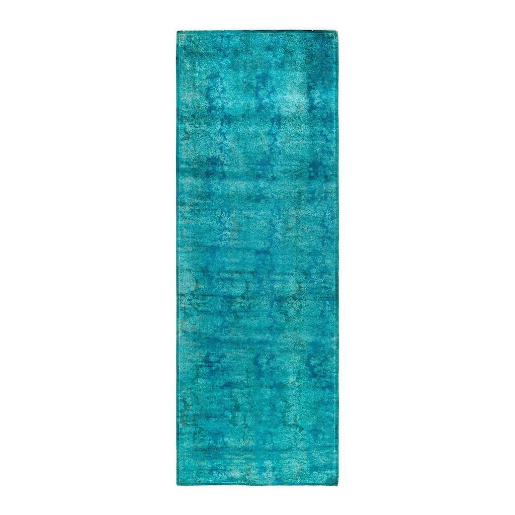 Contemporary Overdyed Wool Hand Knotted Runner - 2' 8" x 7' 10"