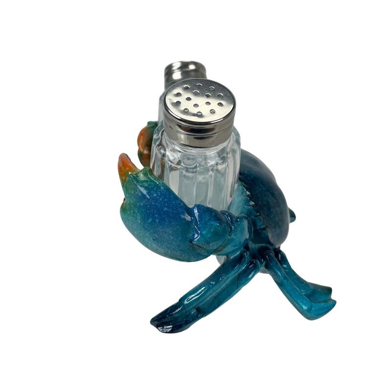 Blue Crab Salt And Pepper Set Whimsical Coastal Kitchen Decor For - 4 X 6.25 X 4 inches