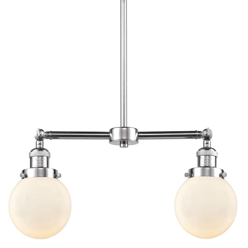 Innovations Lighting Beacon 2 Light 23" Wide Linear Chandelier - Polished Chrome / Gloss White