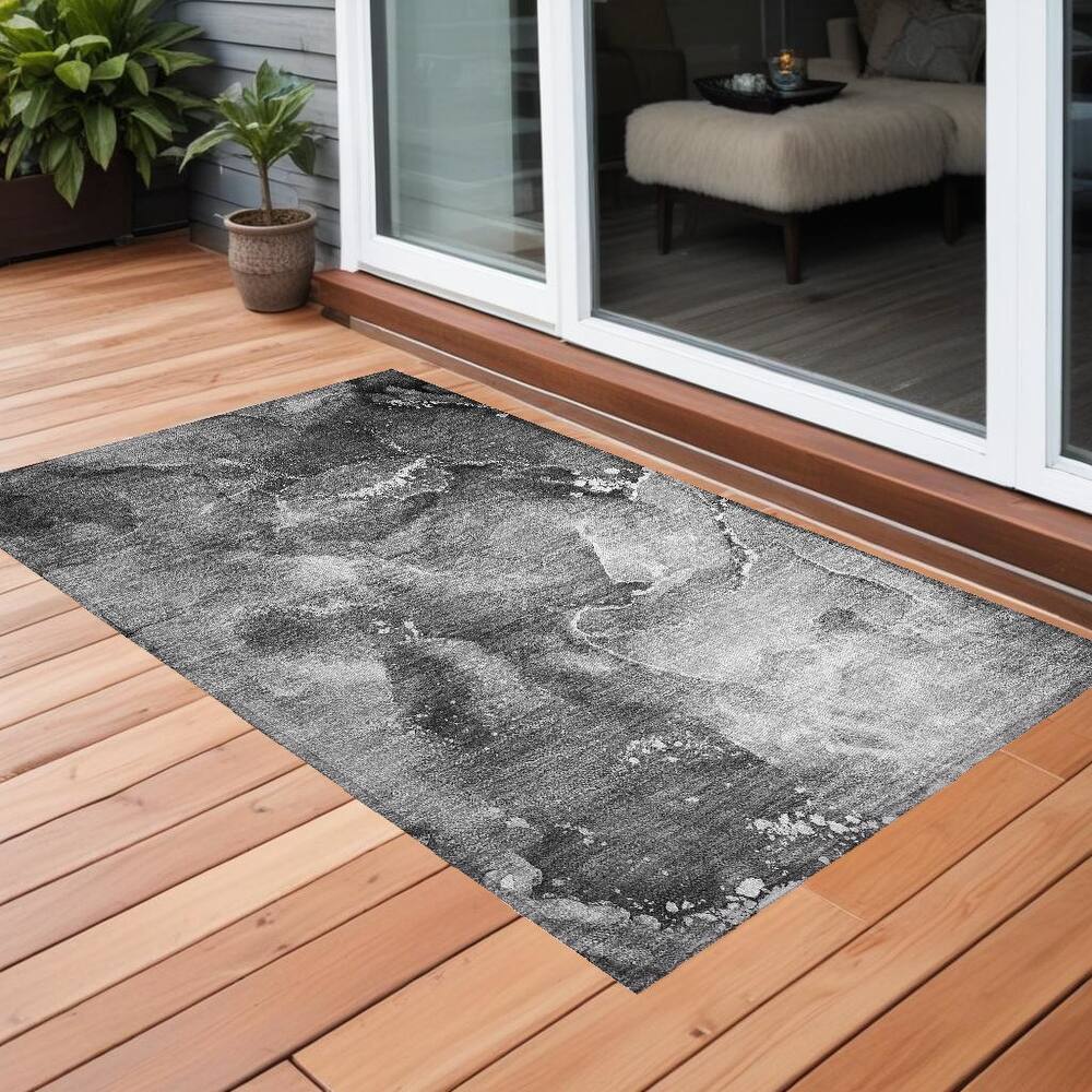 Alrim Modern Art-Inspired Weather Resistant Classic Meets Modern Outdoor Rug