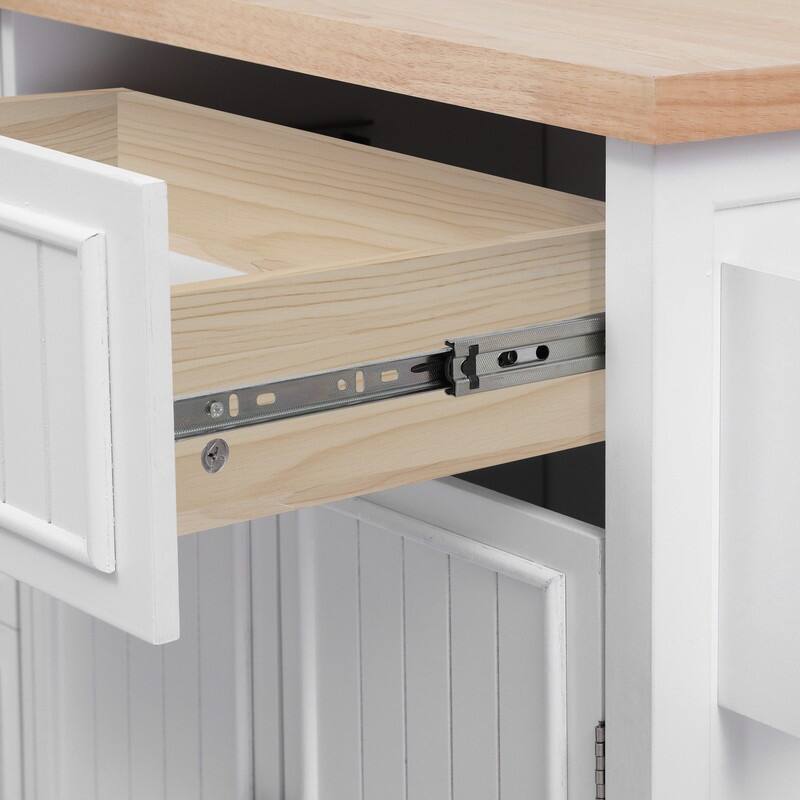 56.5" Kitchen Island with Drop Leaf and Charging Station, Rolling Kitchen Cart on Wheels with Drawers and Adjustable Shelves