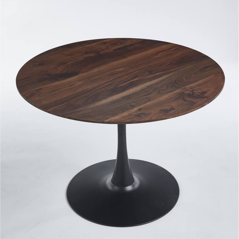 Round Dining Table with MDF Top & Pedestal Base, Tulip Dining Room Table for 4-6 People, Leisure Table for Small Places