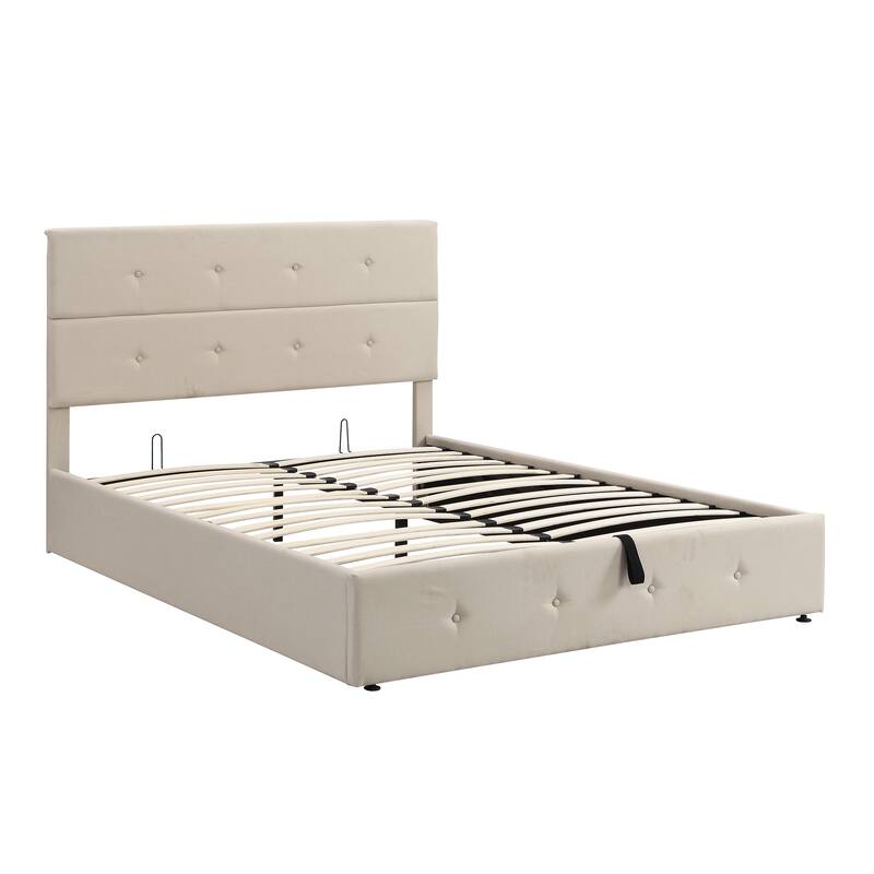 Upholstered Platform Bed with Underneath Storage