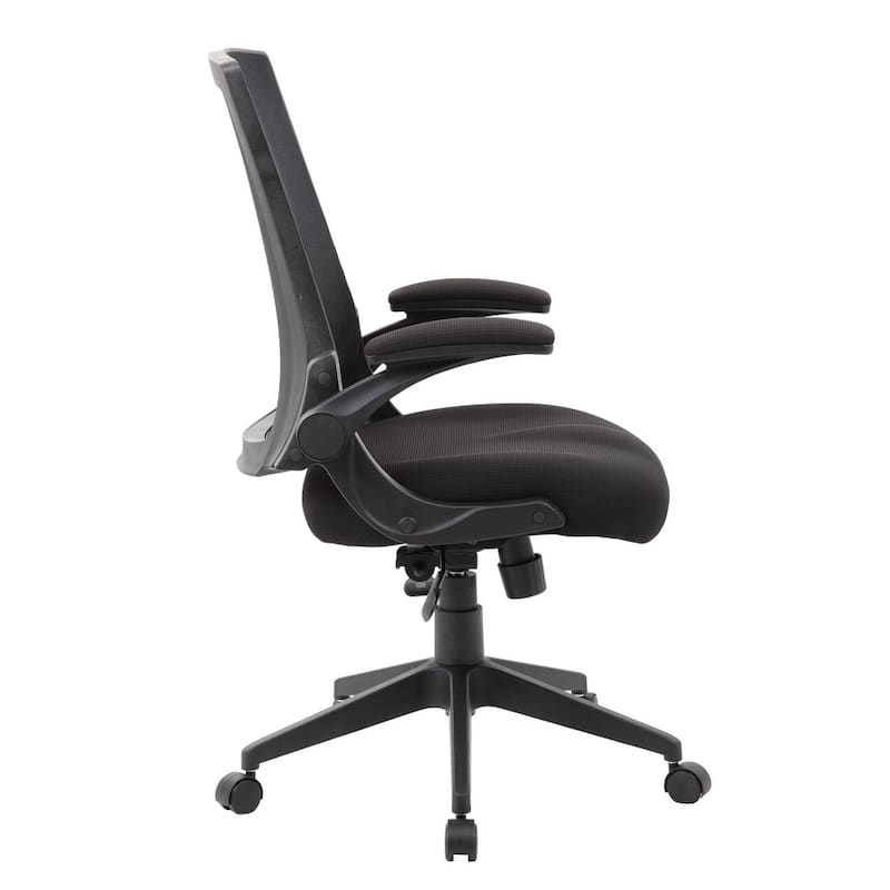 Boss Black Mesh Flip Arm Chair