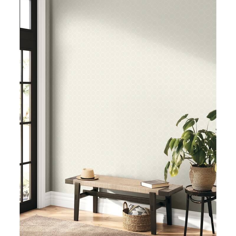 Seabrook Designs Round Geometric Non-Woven Unpasted Wallpaper