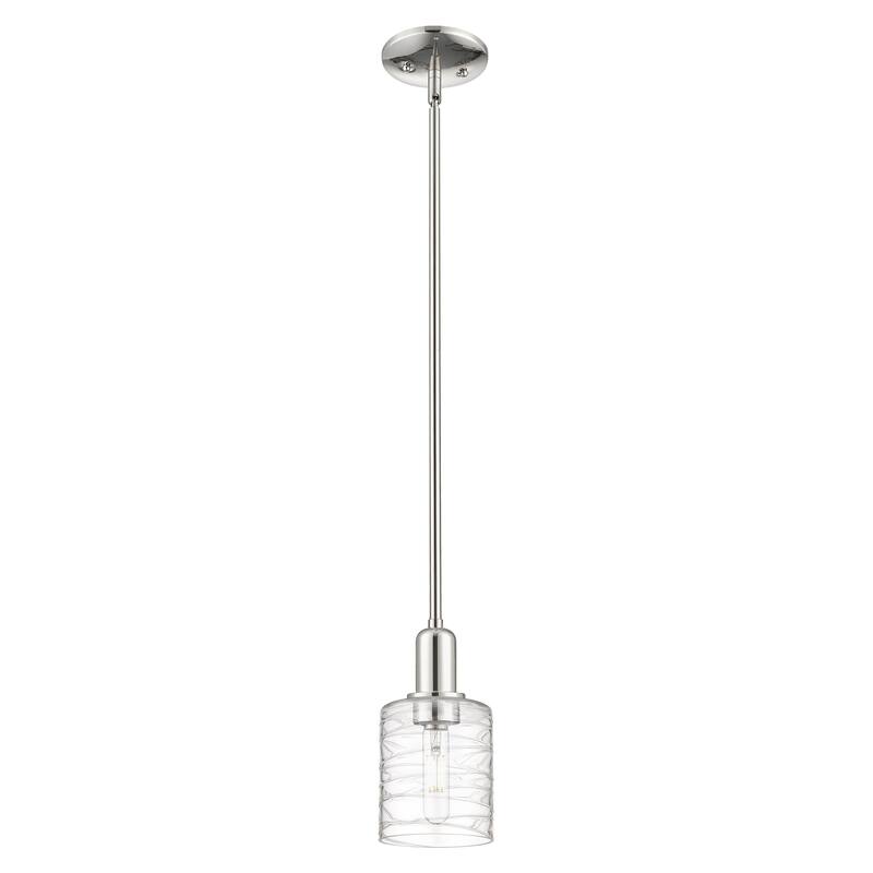 Innovations Lighting Endless Possibilities Arcadia - Cobbleskill - 1 Light 5" Stem Hung Mini Pendant - Deco Swirl/Polished Nickel