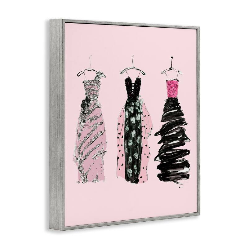 Stupell Abstract Fashion Gowns Framed Giclee Art Design By Sally Swatland