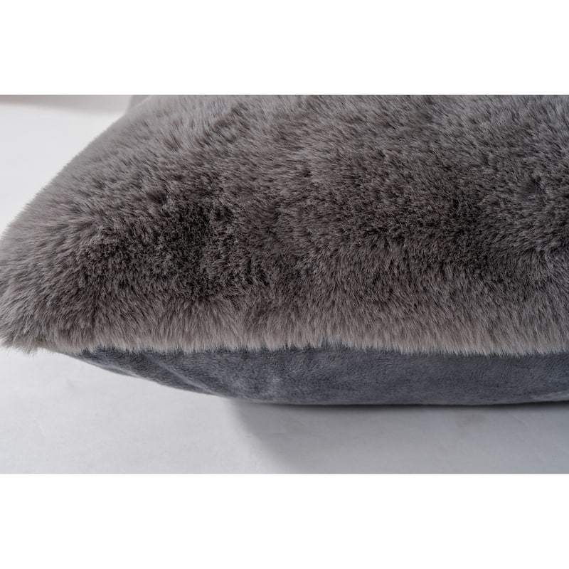 Faux Rabbit Collection Solid Square Pillow - (20" x 20")