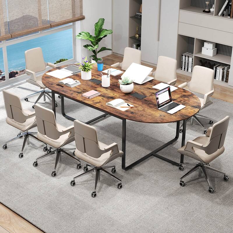 Costway 95" Conference Table for 10-12 People 2 Cable Management - See Details
