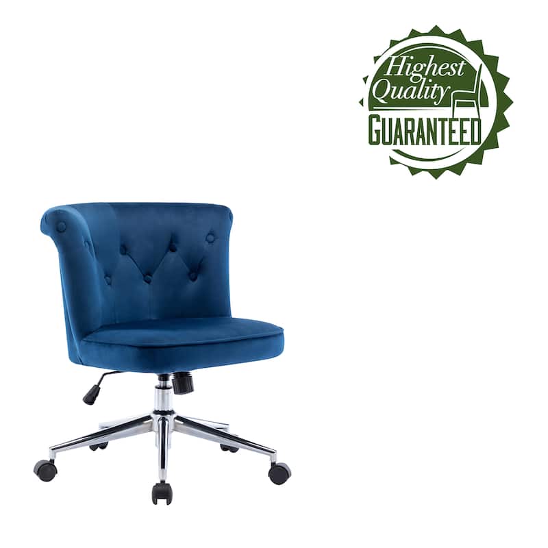Porthos Home Quoba Tufted Velvet Office Chair, Castors and Footers Both Included