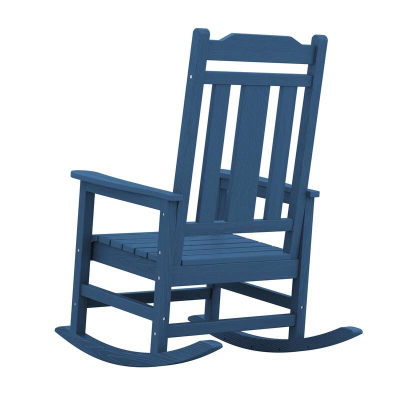 Outdoor Patio HDPE Rocking Chiar, Extra Wide Seat & Backrest